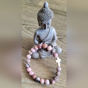 Pink Zebra Jasper Beaded Bracelet